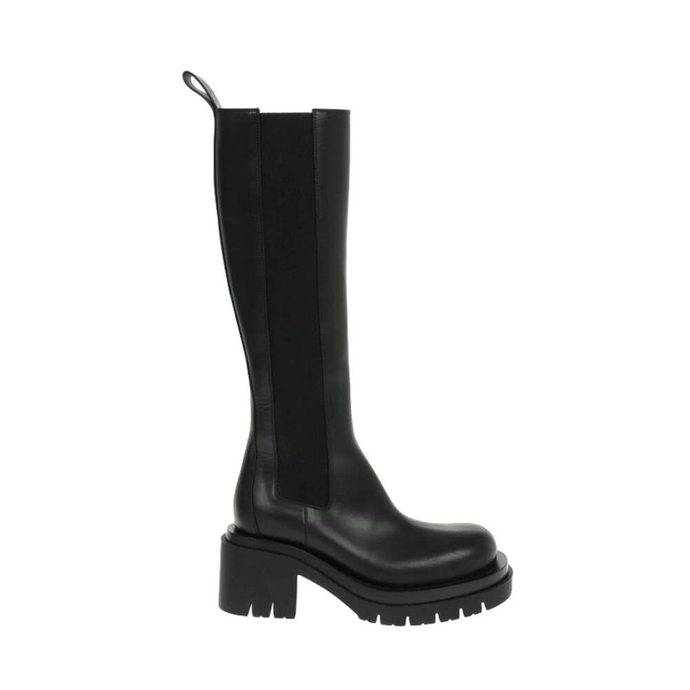 NEW BOTTEGA VENETA women's lug high boots in black